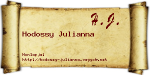 Hodossy Julianna névjegykártya